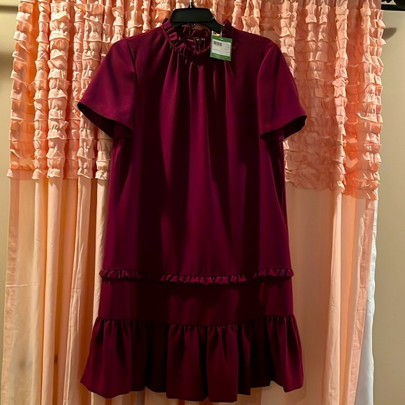 NWT Kate Spade Ruffle Shift Dress Medium in color “Ma Cherie” “My love” - Picture 4 of 12